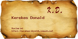 Kerekes Donald névjegykártya