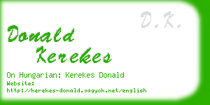 donald kerekes business card